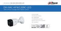 DAHUA 2MP 2mp Full-color starlight AHD Kamera DH-HAC-HFW1209CP-LED 3.6MM - 1